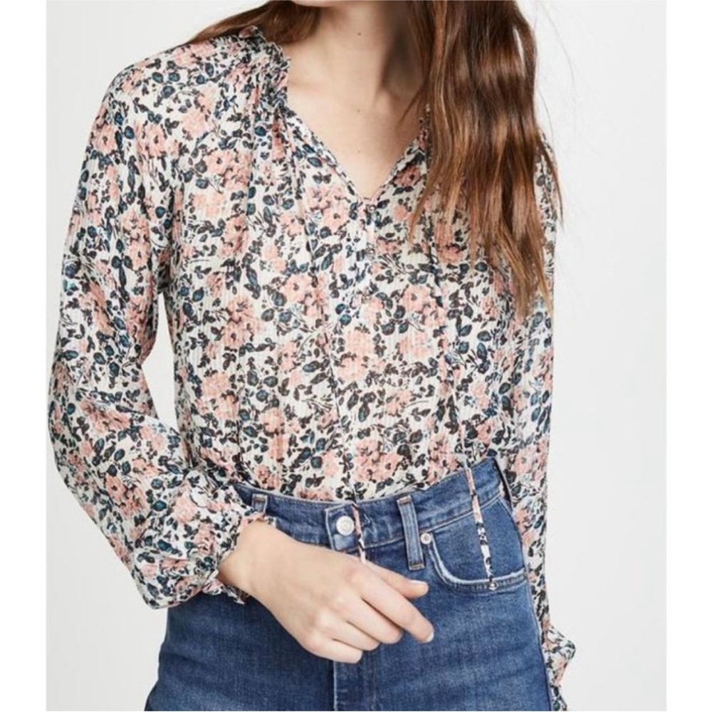 VERONICA BEARD Antonette Peasant Silk Blouse sz 00